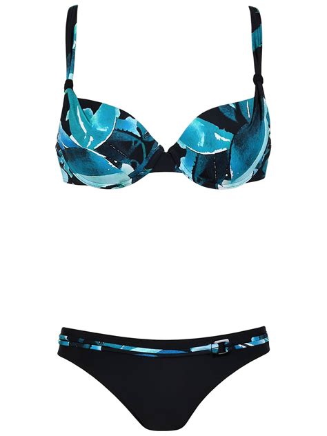 Naturana Naturana AQUA Leaf Print Padded Wired Bikini Set Size 10