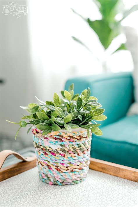 Diy Rope Flower Pot Scrap Fabric Project The Diy Mommy