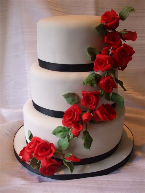 Wedding Cakes With Red Roses Pictures Monsalondesign