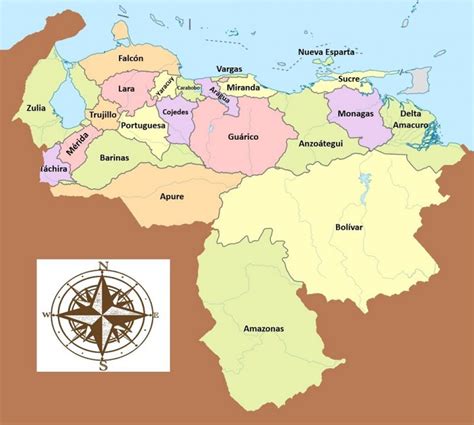 El Dibujo Del Mapa De Venezuela Con Sus Estados Y Sus Capitales Imagui