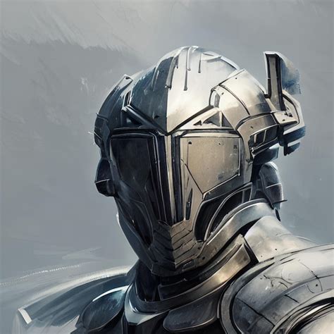 Premium Photo Scifi Armor That Looks Medieval With A Menacing Helmet