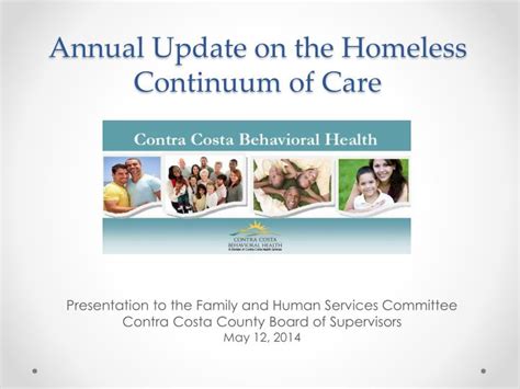 Ppt Annual Update On The Homeless Continuum Of Care Powerpoint
