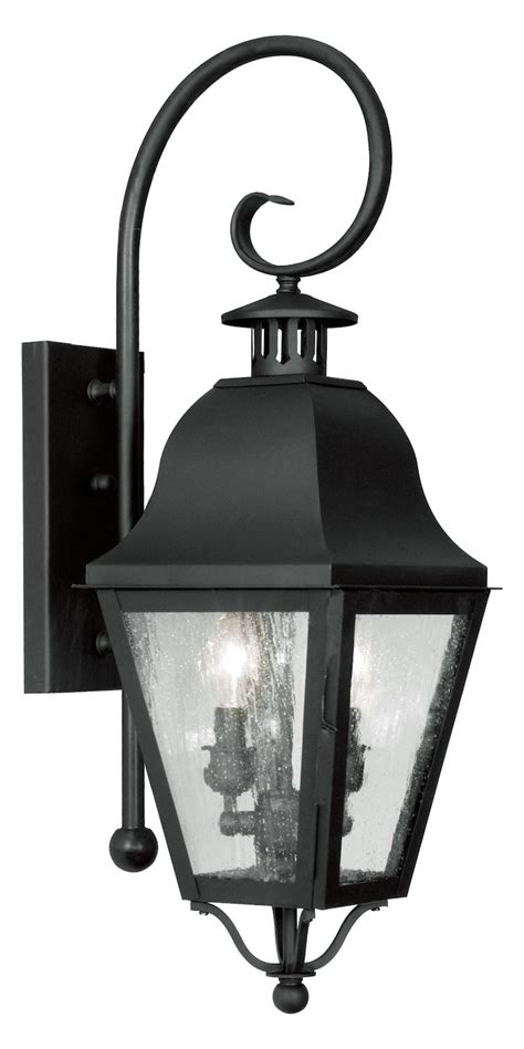 Livex Lighting Black Amwell Large Outdoor Wall Sconce With