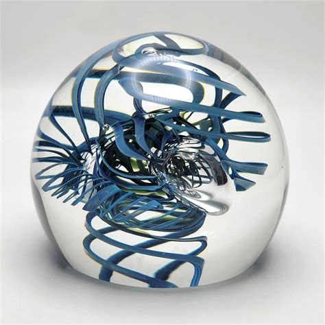 Great Lakes Vntg Signed Henry Summa Art Glass Paperweight