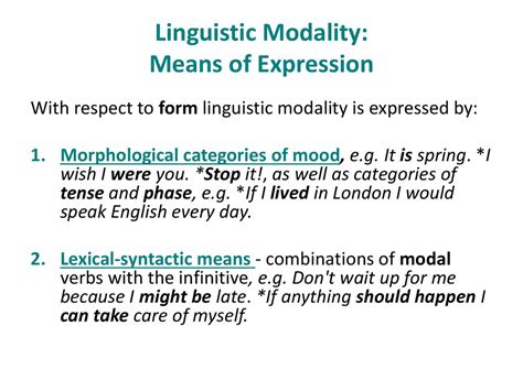 the verb mood and modality online presentation