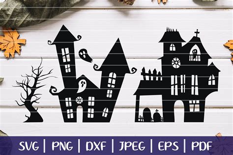 Haunted House Svg Silhouettes Halloween Haunted Mansion Svg 349004