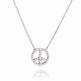Silver Peace Sign Necklace