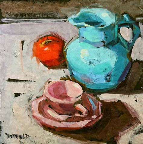 Cathleen Rehfeld Daily Painting The Blue Pitcher And Friends Art