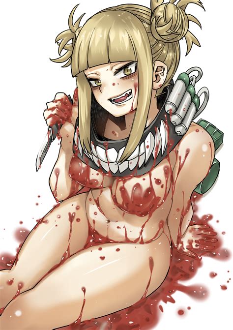 Rule 34 1girls Blonde Hair Blood Himiko Toga Knife Looking At Viewer