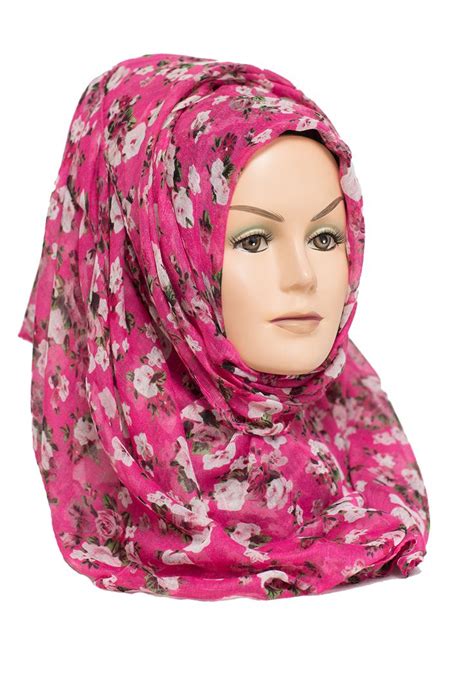 hot pink floral summer hijab hijabbella printed hijabs hot pink floral pink summer hot pink