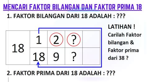 Menentukan Faktor Bilangan Dari 18 Dan Faktor Prima Dari 18 Dengan Cara