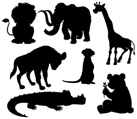 Set Of Silhouette Wild Animal 373927 Vector Art At Vecteezy