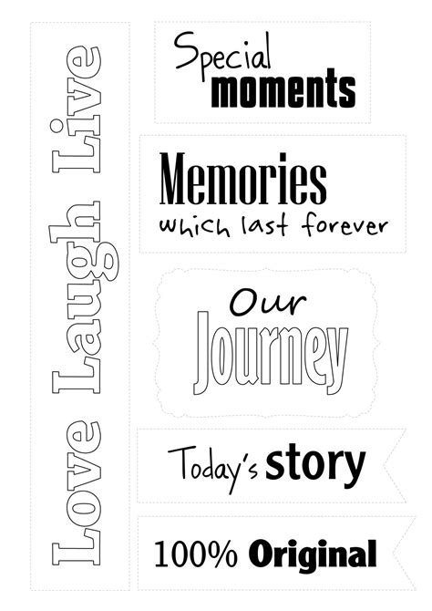 Free Memories Sentiments Sentimental Scrapbook Words