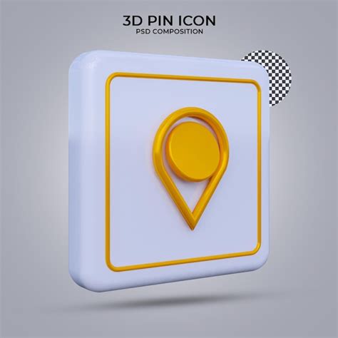 Premium Psd 3d Render Pin Icon Isolated
