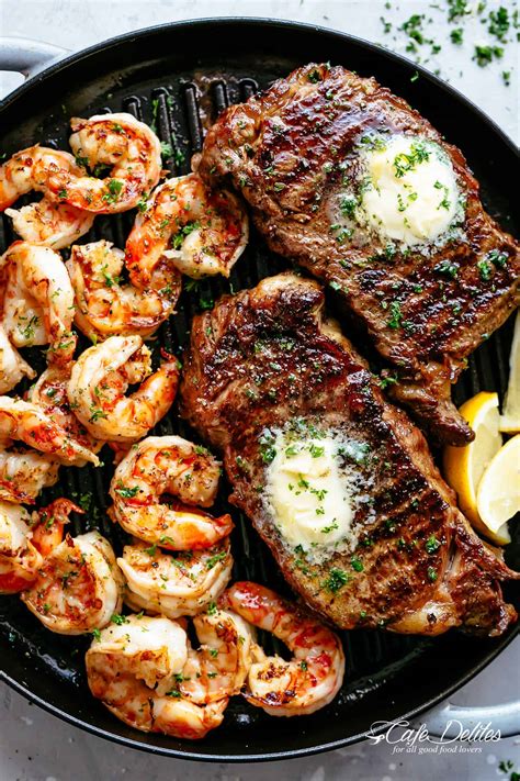 We have found that to get the best crust on the steak and flavor you want to let it come to room temp. Garlic Butter Grilled Steak & Shrimp | The Yellow Pine Times