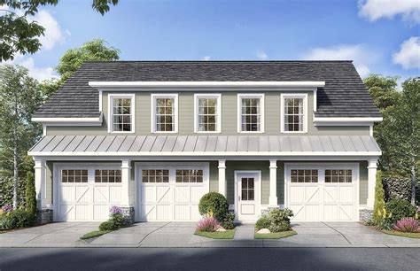 Our carriage houses typically have a garage on the main level with living quarters above. Traditional Style 3 Car Garage Apartment Plan Number 60081 ...
