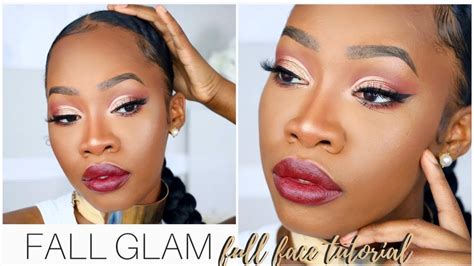 Fall Glam Full Face Tutorial Cut Crease Bold Lip Maya Galore