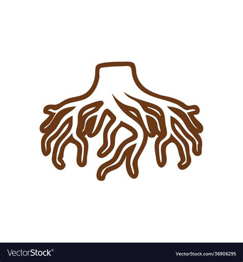 Root Icon Design Template Isolated Royalty Free Vector Image