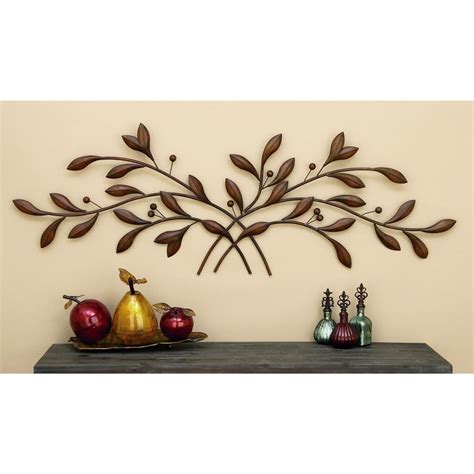 Metal Branch Wall Decor 60 In Art Bronze Finish Leaves Branches