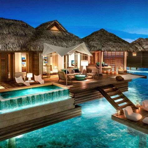 Private Infinity Pool Sandals Water Bungalow Private Island Resort