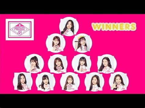 The difference between the first and second seasons of the show and this one is that for the first time, all japanese 48 group members are able to join the show. PRODUCE48 Final Official Ranking "Top 12 Winners" - YouTube