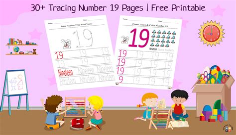 30 Tracing Number 19 Pages Free Printable