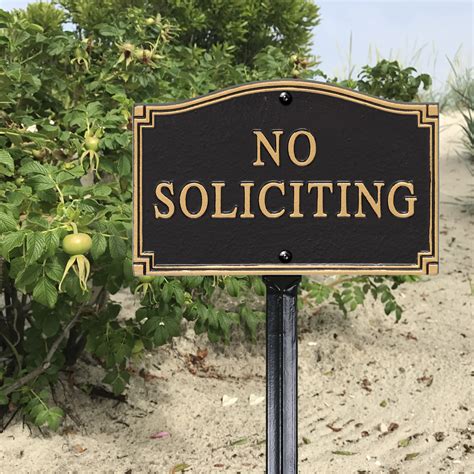 We use first class or priority service depending on the. No Soliciting Statement Lawn Plaque with Stake Signs, SKU ...