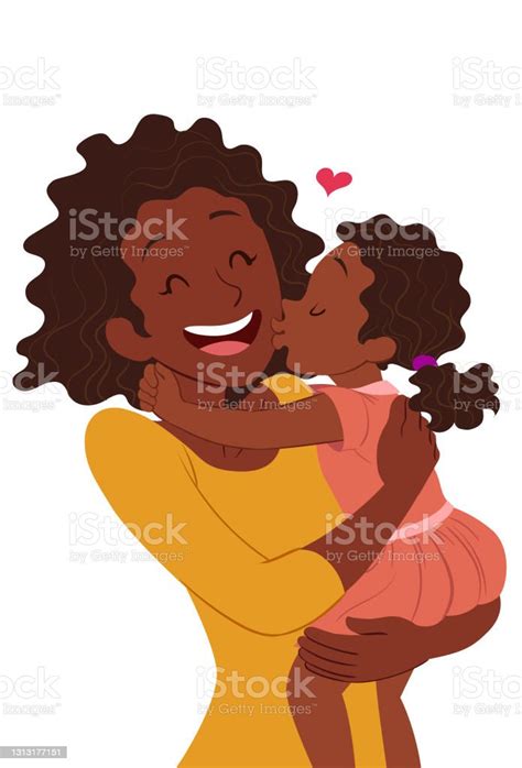 Kissing Mom Stock Illustration Download Image Now Mother Embracing