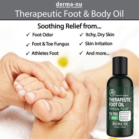 Therapeutic Foot Oil Tea Tree And Mint Derma Nu Skin Remedies