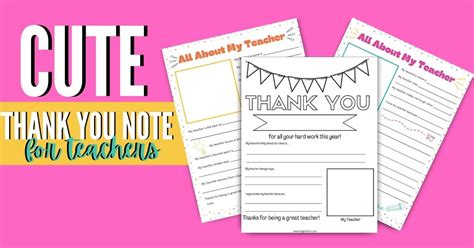 Thank You Notes For Teachers Samples