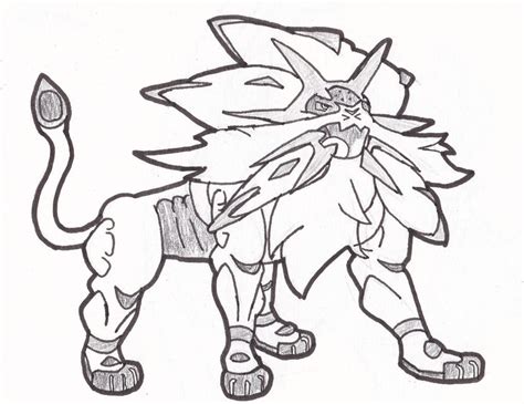 Solgaleo Pokemon Legendary Generation 7 Coloring Page Printable Images