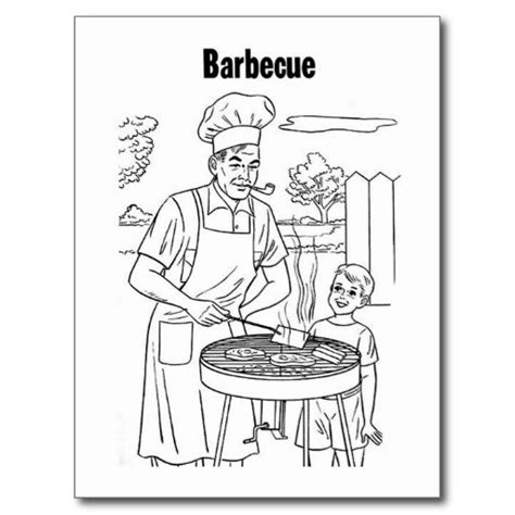 Coloriage Vintage Barbecue Dessin Gratuit à Imprimer