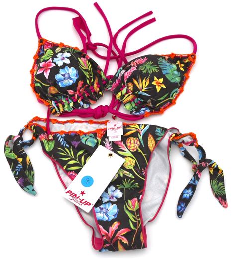 Pinup Woman Swimsuit Bikini Sea Pool Casual Summer Nylon Art 18p065f £
