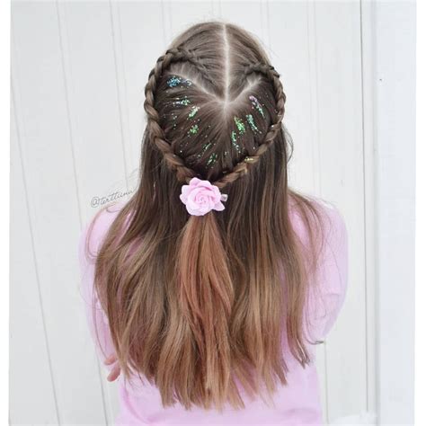 Braids And Hair By Terttiina Instagram Heart Shaped Dutch Braid Half Updo With Some Glitter And