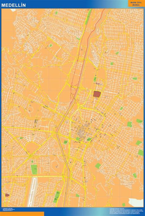 Mapa De Medellin En Colombia Plastificado Mapas Plastificados Grandes