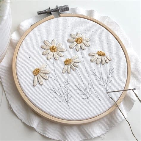 Daisies Embroidery Beginner Pattern PDF Botanical Embroidery - Etsy ...