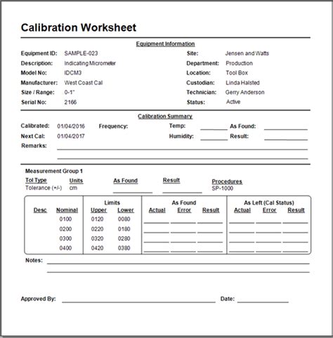 Step By Step Procedures Calibration Control