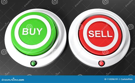 Pushbuttons To Buy And Sel Sell Is Selected 3d Rendering Stock
