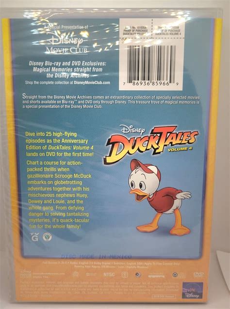 Ducktales Volume 4 Dvd Anniversary Edition Disney Club Exclusive Duck