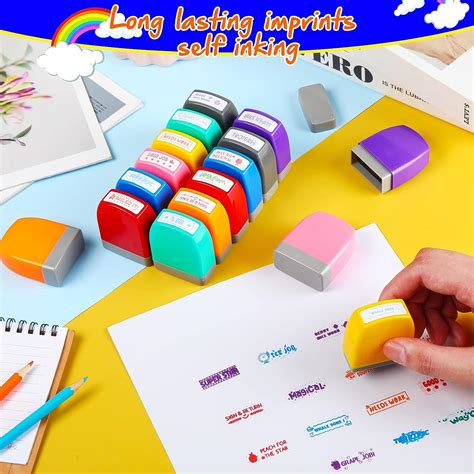 Buy 32 Pcs Teacher Stamps For Grading Stamps Motivational Encouraging