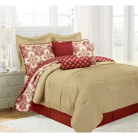 Patina Red Queen Microfiber 10 Piece Comforter Set Mf75p04cmfs The