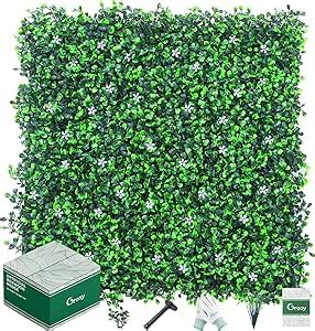 Amazon Com Grooy 24PCS Grass Wall Panel With Flowers 20x20inch Boxwood Panels Grass Backdrop