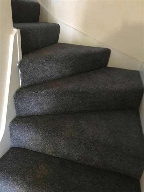 Dark Grey Charcoal Carpet On Stairs Dark Carpet Grey Stair Carpet