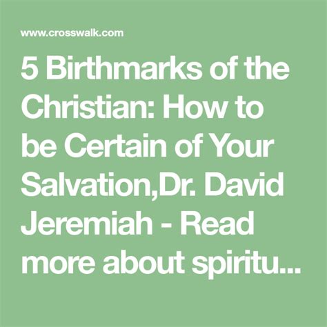 5 Birthmarks Of The Christian How To Be Certain Of Your Salvationdr