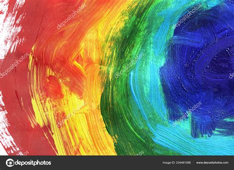 Pictures Acrylic Painting Rainbow Colors Abstract