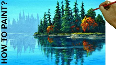 How To Paint Water Reflections Easy In Acrylics Youtube Water