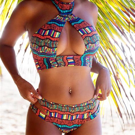 1 Price Women African Print Bikini Set Swimwear Wholesale Push Up