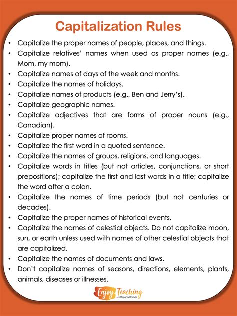 Capitalization Rules Poster Freeology Riset