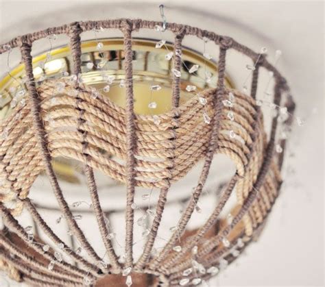 Diy Rope Pendant Lamp Ceiling Light Fixture Disguise With