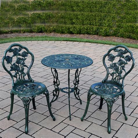 Entertain your friends with the alpine corporationentertain your. Oakland Living Rose Cast Metal 3 Piece Bistro Set with 23 ...